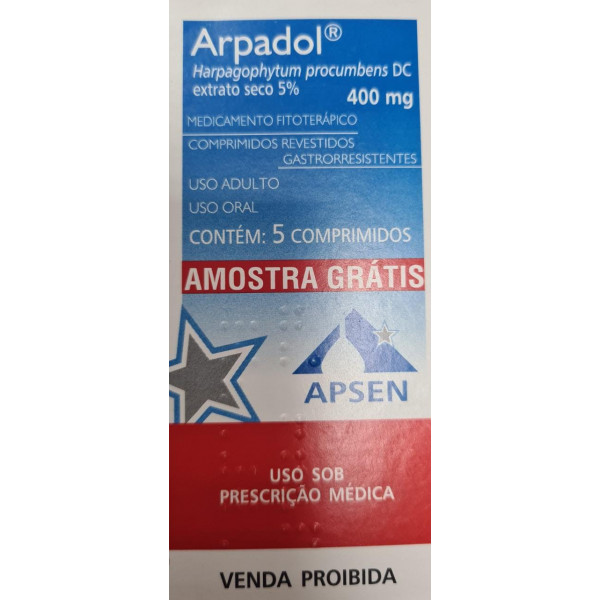 ARPADOL - HARPAGOPHYTUM PROCUMBENS DC EXTRATO SECO 5% - 400 mg - 5 COMPRIMIDOS